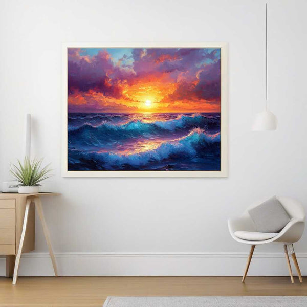 Paint by Numbers - Sunfire on the ocean