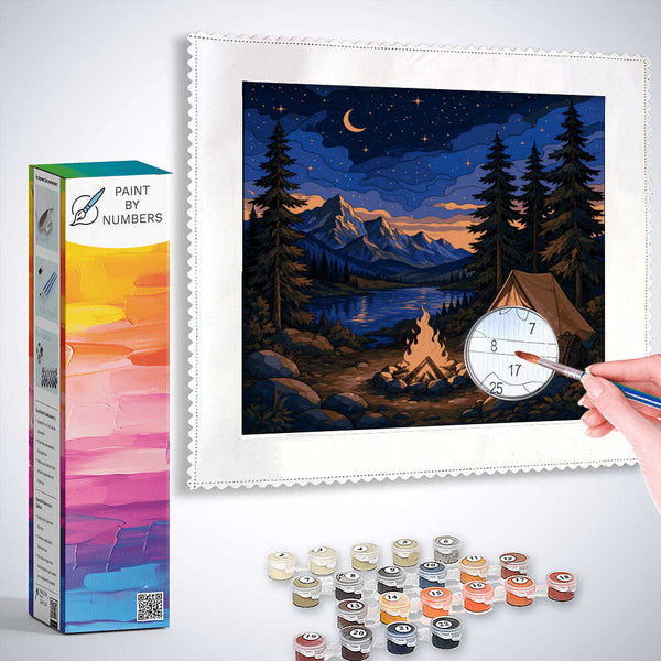 Paint by Numbers - Starry night by the campfire