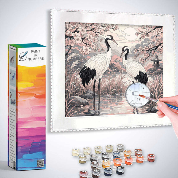 Paint by Numbers - Quiet harmony in the cherry blossom grove
