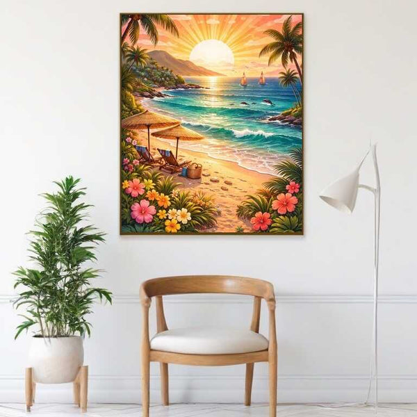 Paint by Numbers - Sun magic on paradise beach