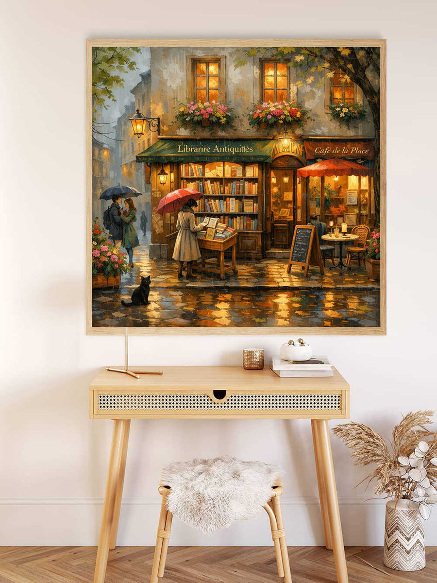 Paint by Numbers - Magical Rainy Evening, Bookstore