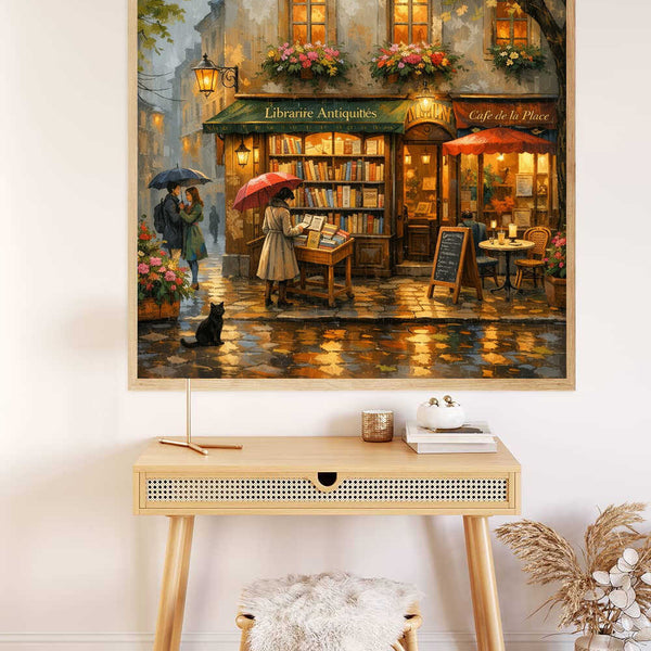 Paint by Numbers - Magical Rainy Evening, Bookstore