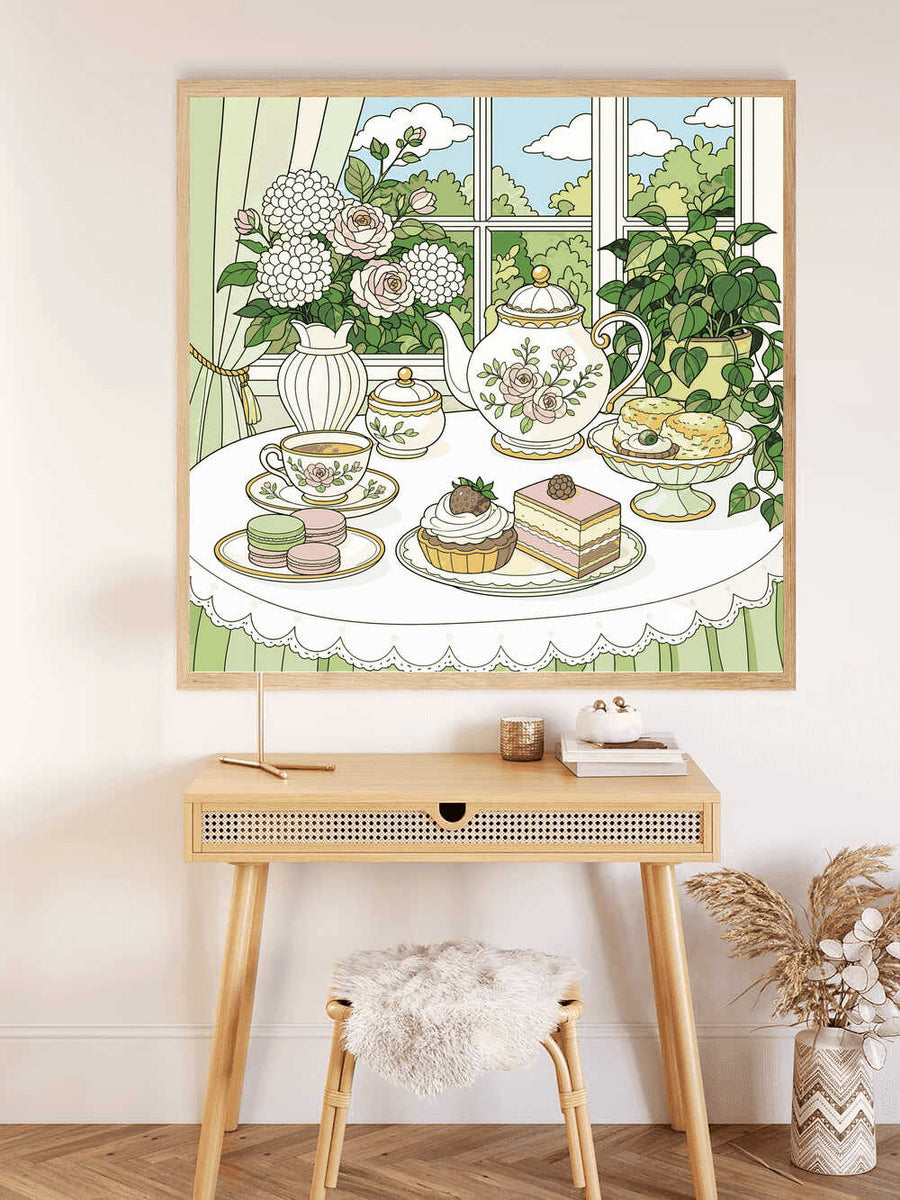Paint by Numbers - A touch of nostalgia: Tea time in the garden