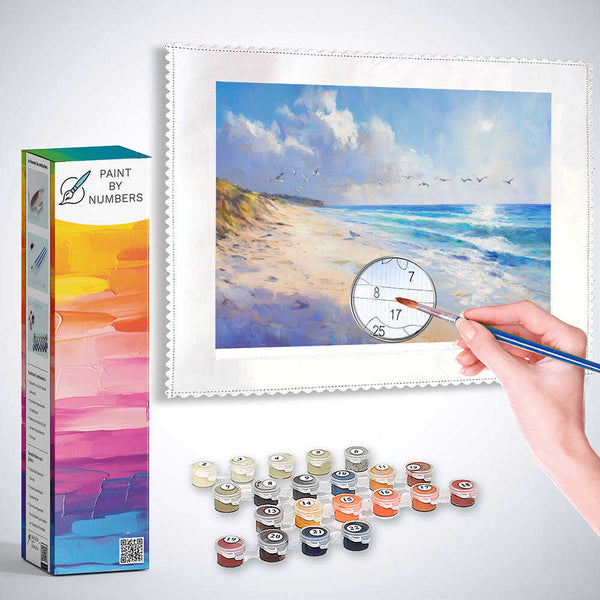 Paint by Numbers - Coastal whispers, seagull flight