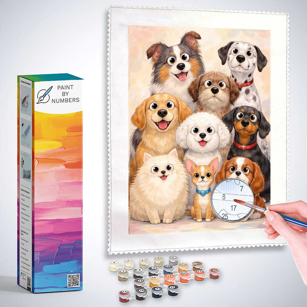 Paint by Numbers - Happy paws, a touch of playfulness