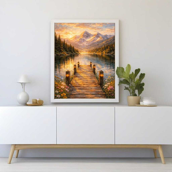 Paint by Numbers - Golden stillness by the lake