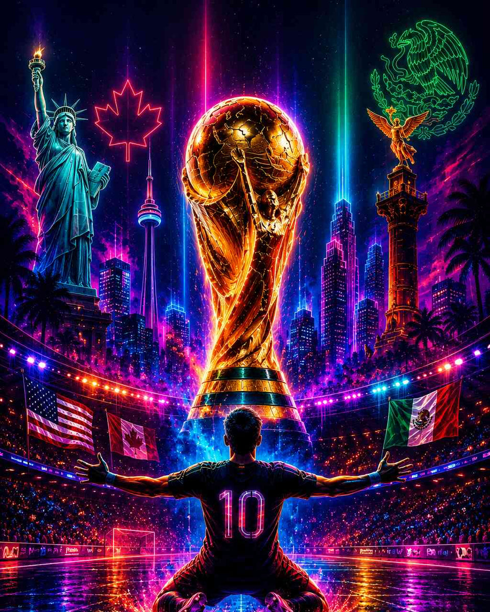 Paint by Numbers - Football in neon lights