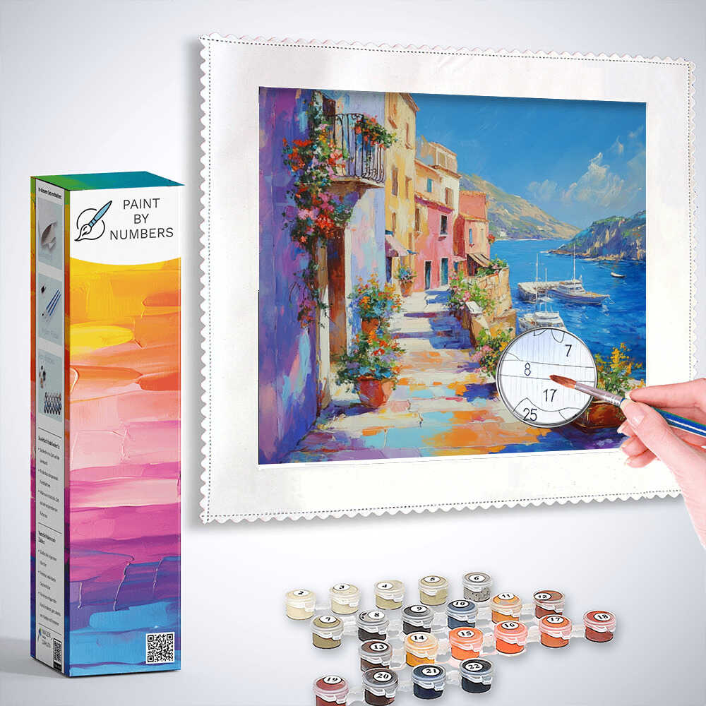 Paint by Numbers - Mediterranean paradise, city in the bay