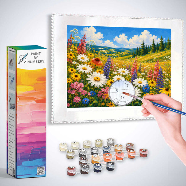 Paint by Numbers - Floral magic: A summer meadow in full splendor