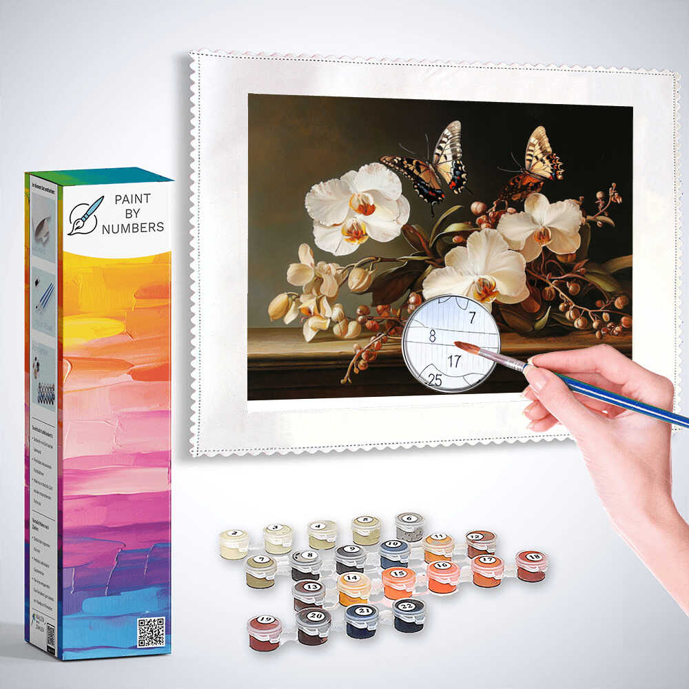 Paint by Numbers - Butterflies and orchid