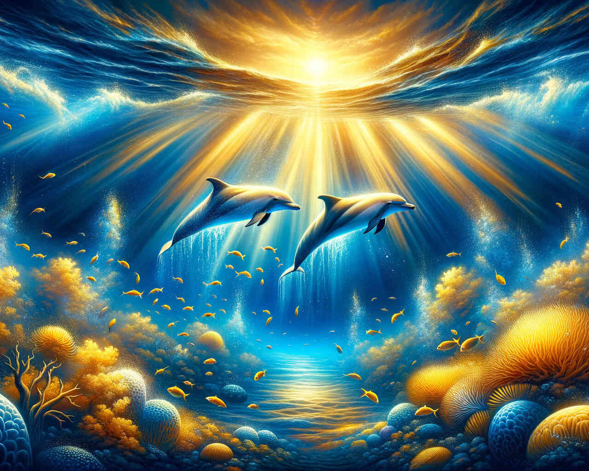 Dolphins in the ocean - Paint by Numbers