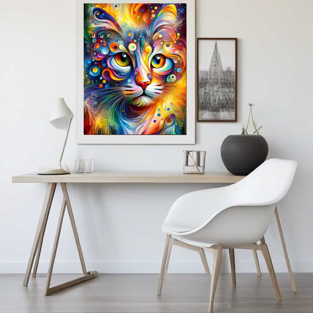 Cat from front, Abstract - Paint by Numbers