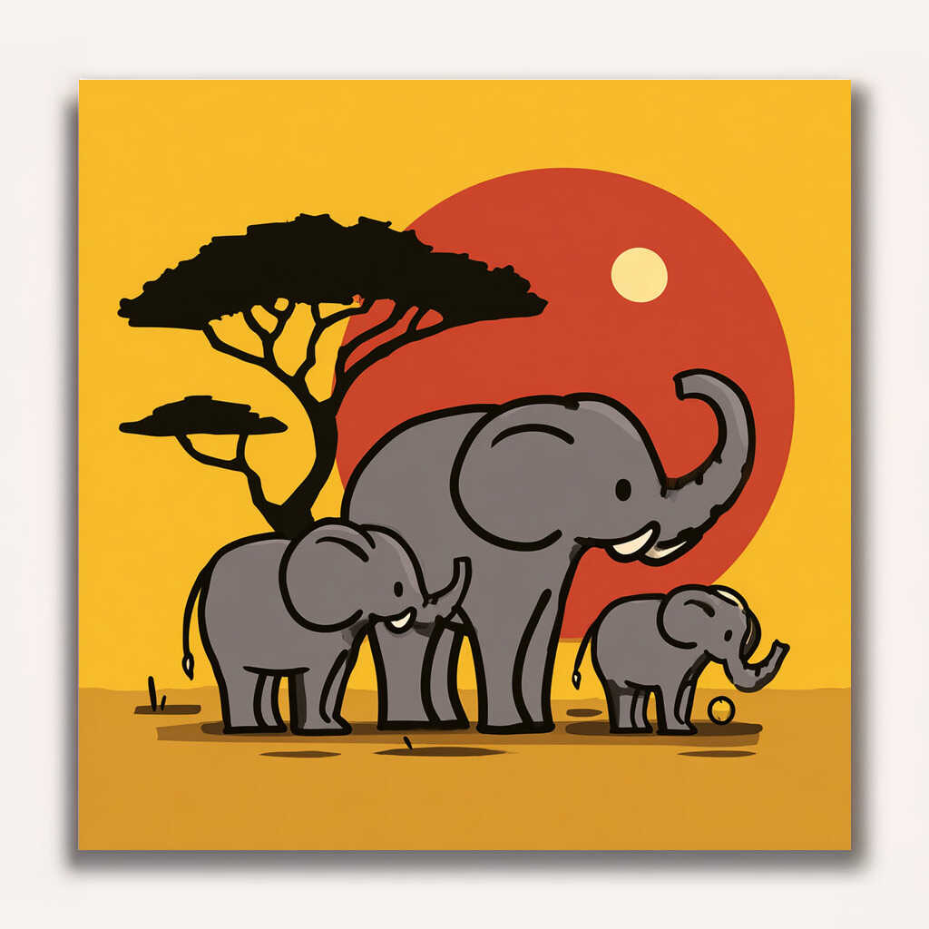 Paint by Numbers - Sunheart of the savannah