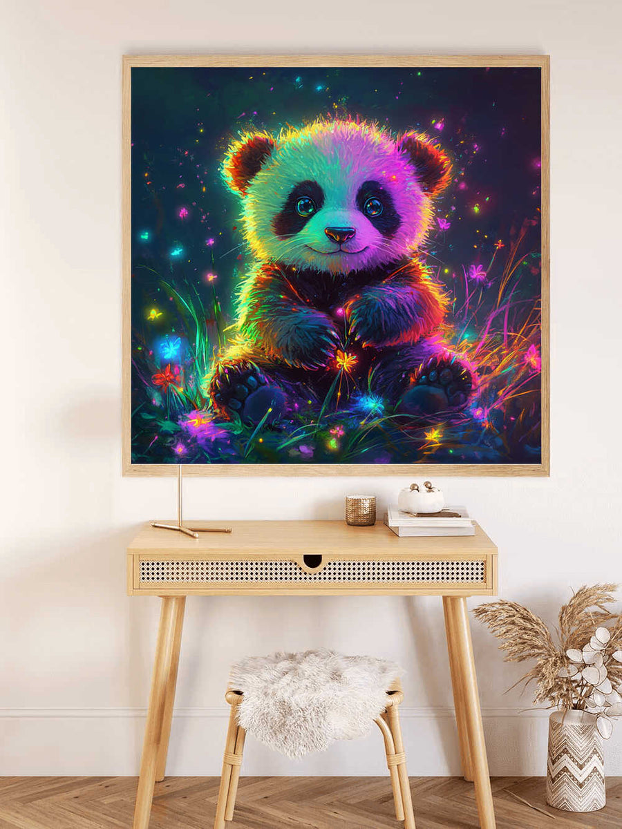Paint by Numbers - Magical world of lights, Panda