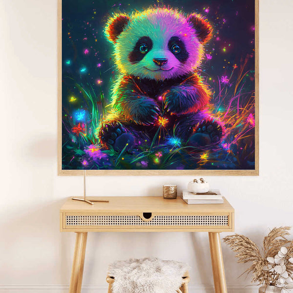 Paint by Numbers - Magical world of lights, Panda