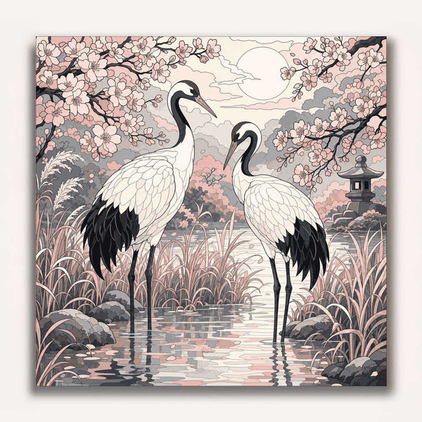 Paint by Numbers - Quiet harmony in the cherry blossom grove