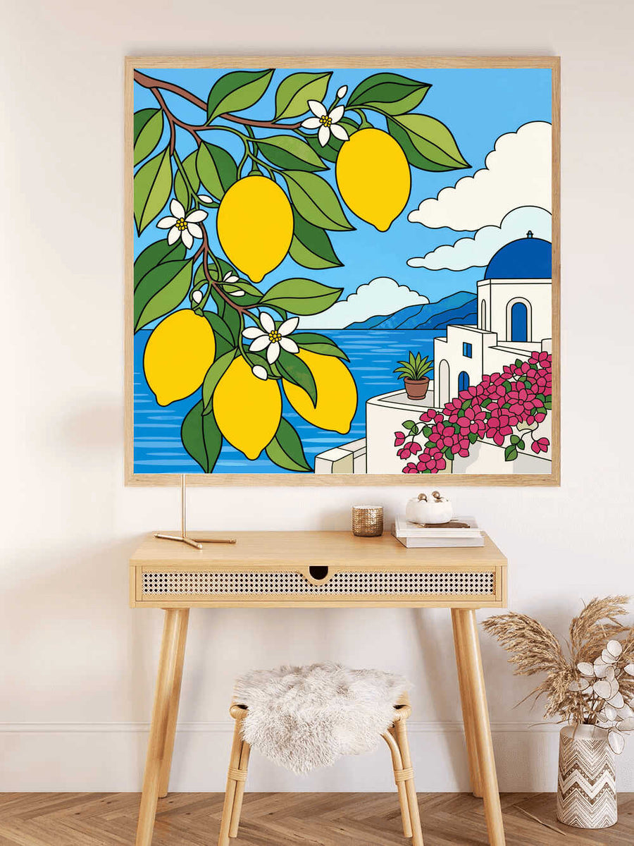 Paint by Numbers - Lemon summer over Santorini