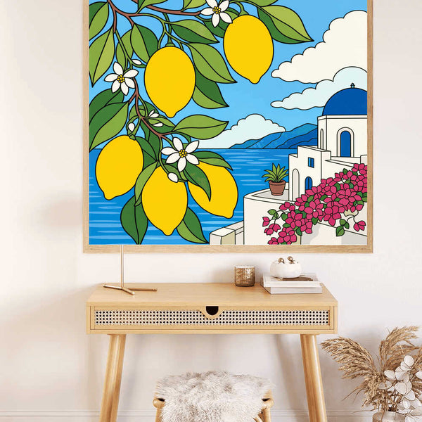 Paint by Numbers - Lemon summer over Santorini