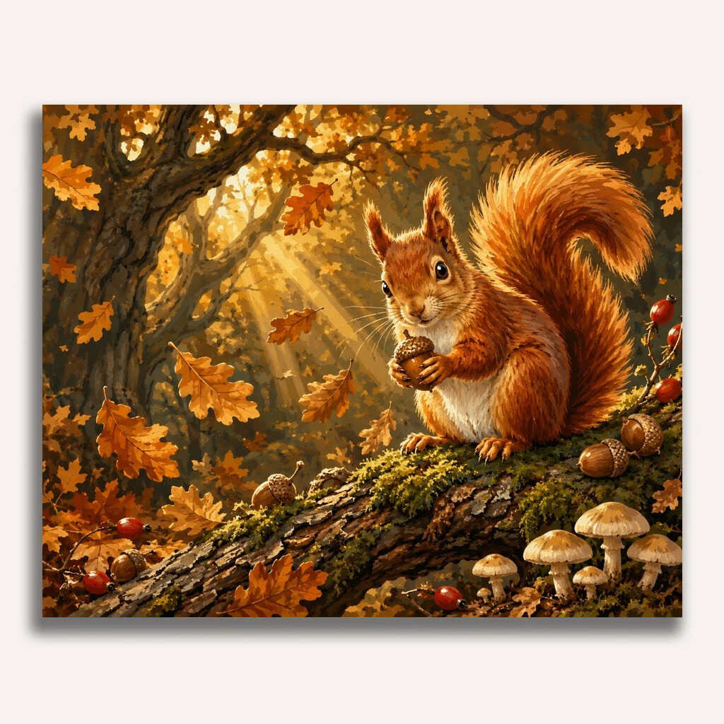 Paint by Numbers - Squirrel in the forest