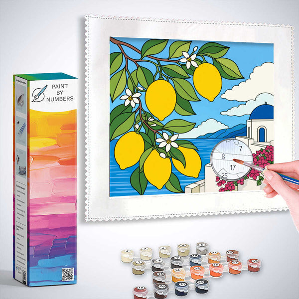 Paint by Numbers - Lemon summer over Santorini