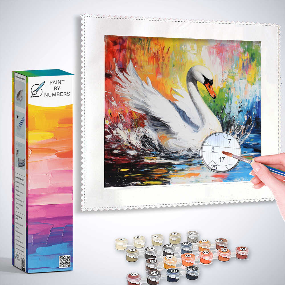 Paint by Numbers - Elegance in motion, swan