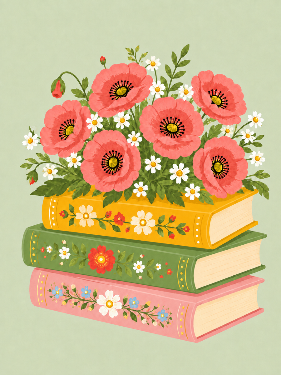 Flowerbooks, set of 4 - Mini paint by numbers