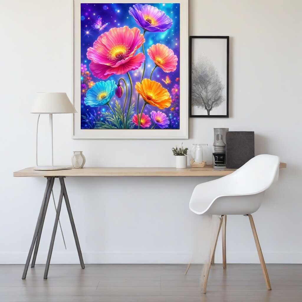 Paint by Numbers - Magical Neon Floral Dream