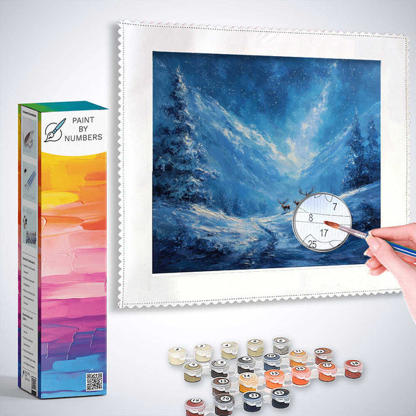 Paint by Numbers - Winter magic of silence, in blue