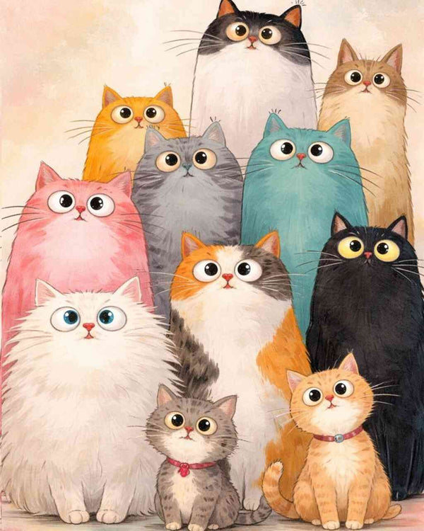 Paint by Numbers - Enchanting Cat Gang