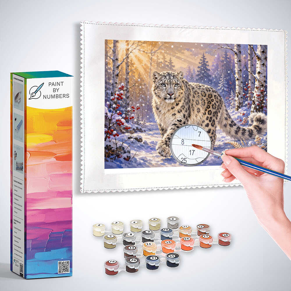 Paint by Numbers - Summit guardian in silence, snow leopard
