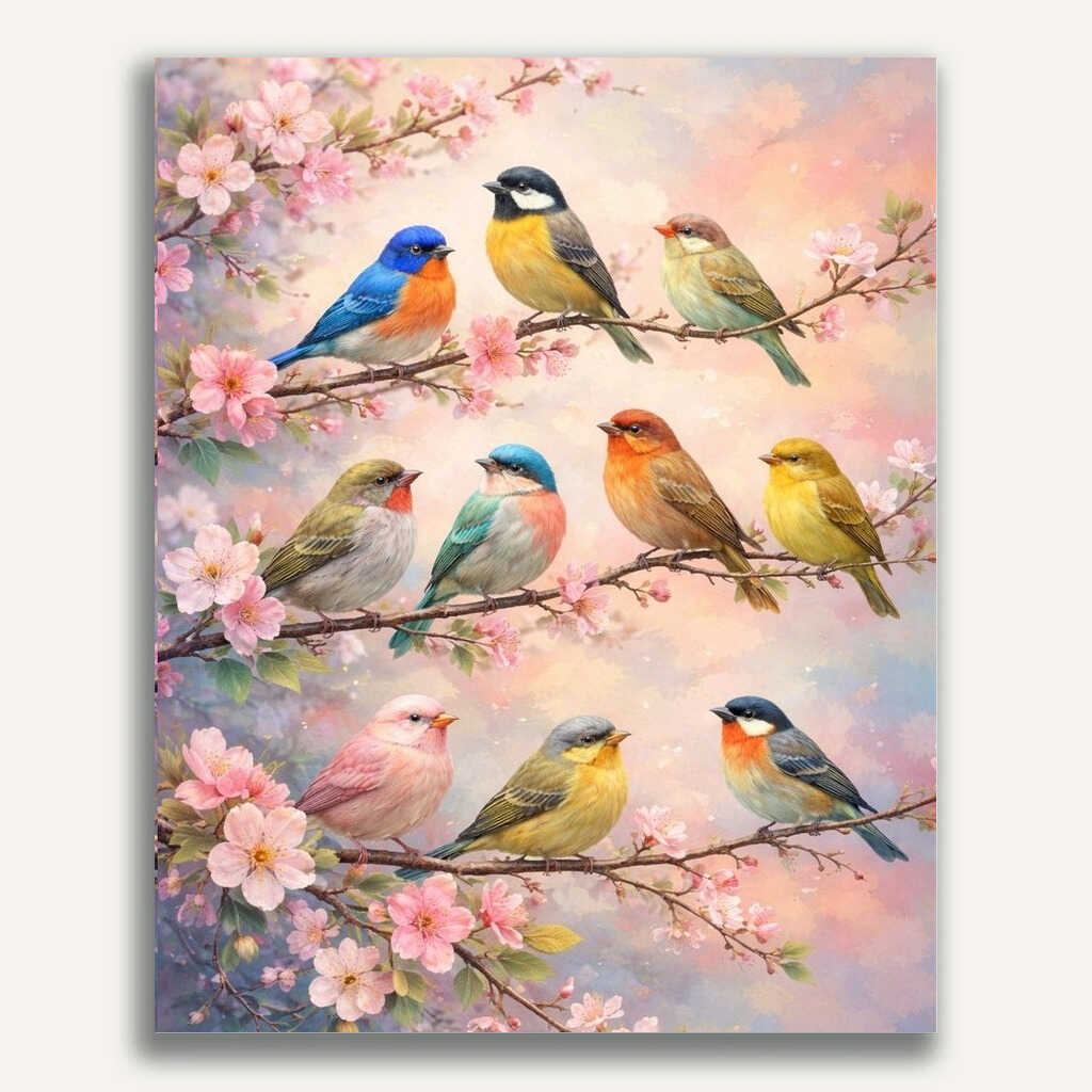 Paint by Numbers - Melody of spring, birdsong