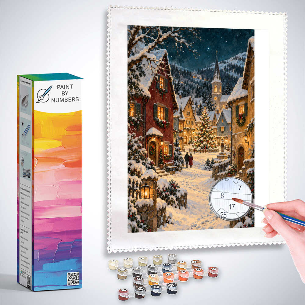 Paint by Numbers - Winter magic in the village