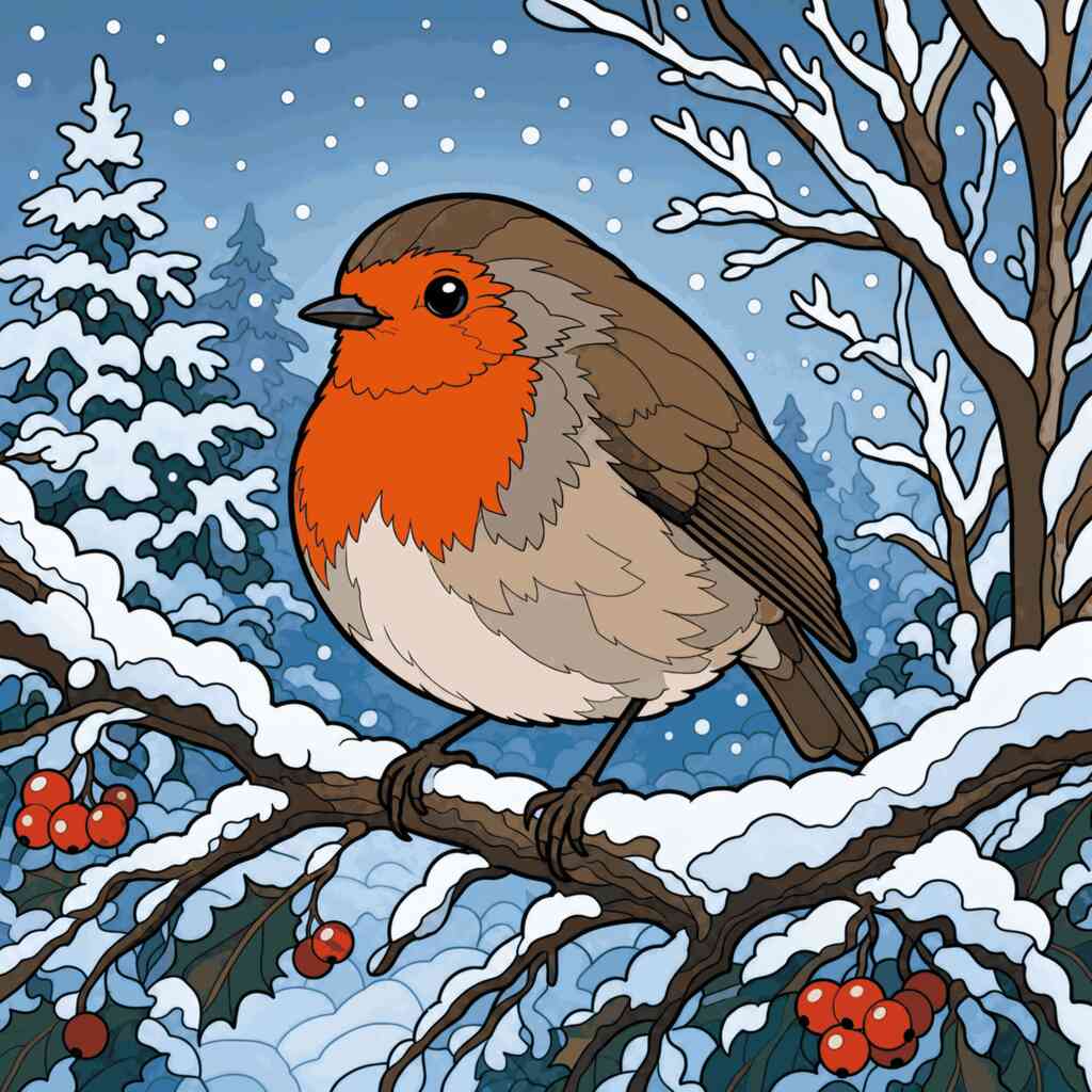 Paint by Numbers - Winter Magic: The Robin