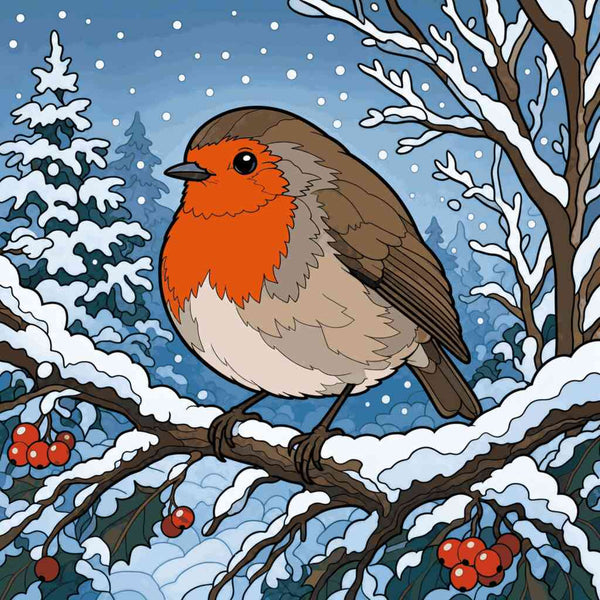 Paint by Numbers - Winter Magic: The Robin