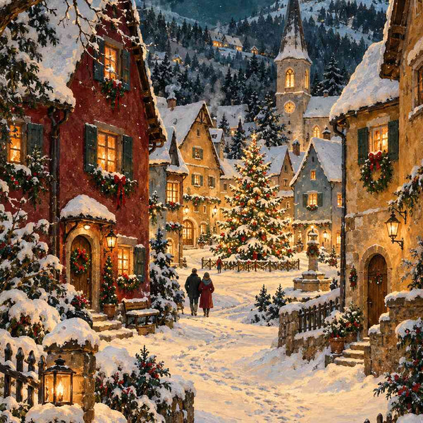 Paint by Numbers - Winter magic in the village