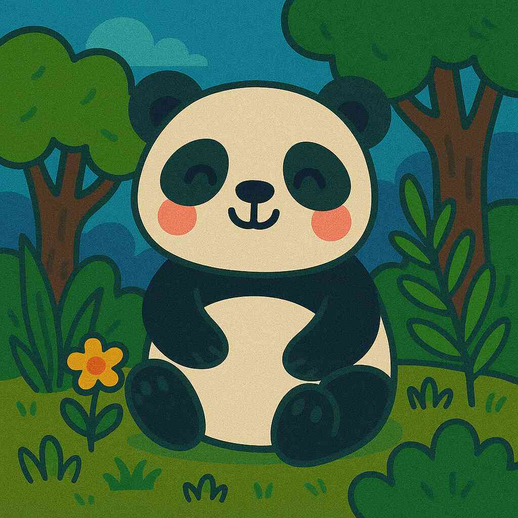 Paint by Numbers - Cuddle time in the bamboo forest