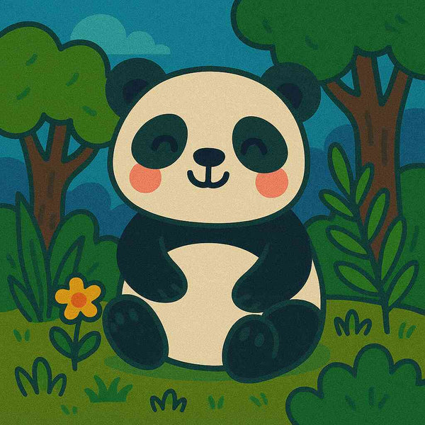 Paint by Numbers - Cuddle time in the bamboo forest