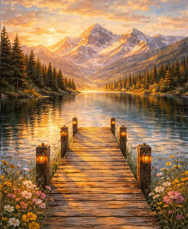 Paint by Numbers - Golden stillness by the lake