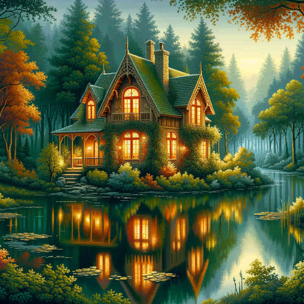 House in the forest, romantic - Paint by Numbers