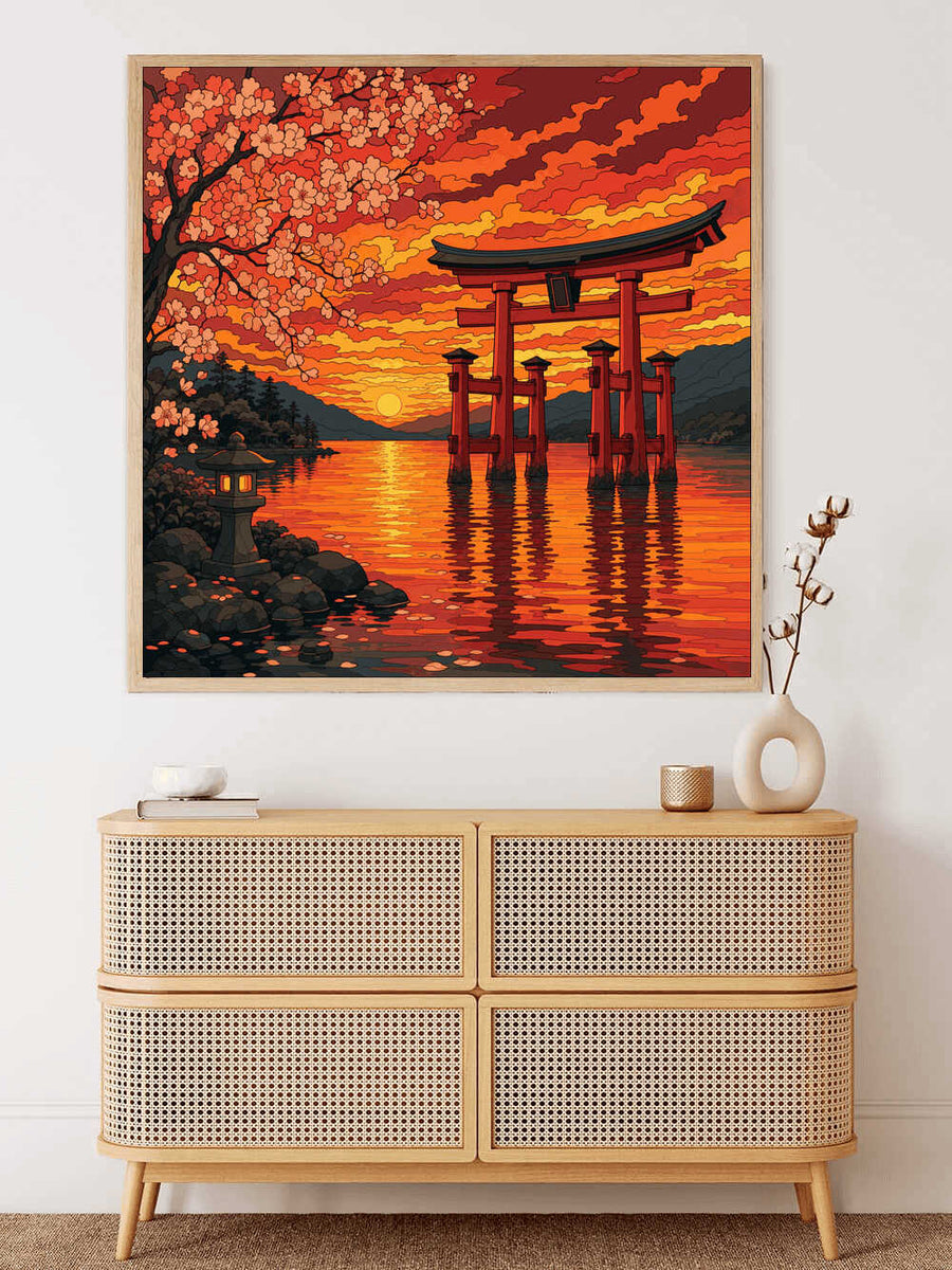 Paint by Numbers - Torii im Abendrot