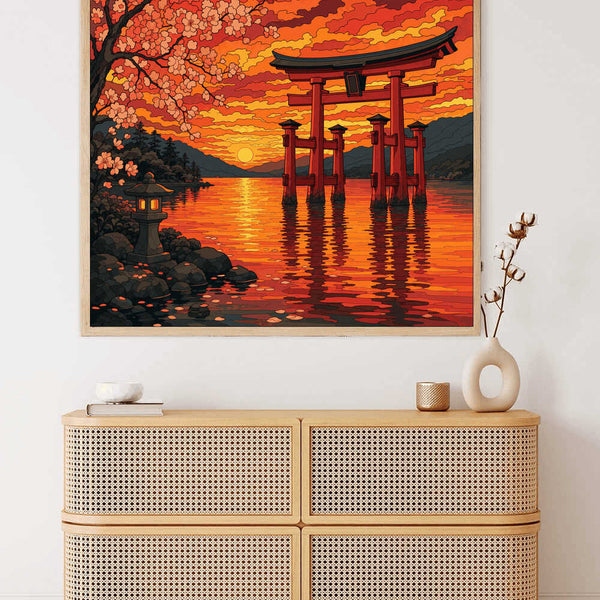 Paint by Numbers - Torii im Abendrot