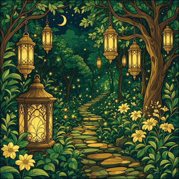 Paint by Numbers - Magical Path in the Lantern Forest