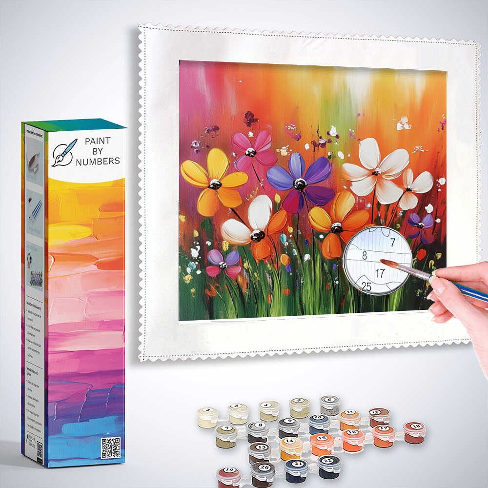 Paint by Numbers - Blooming whisper of color, abstract