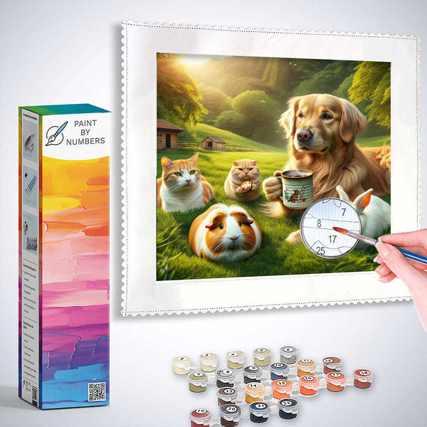 Paint by Numbers - Animal coffee break in the countryside