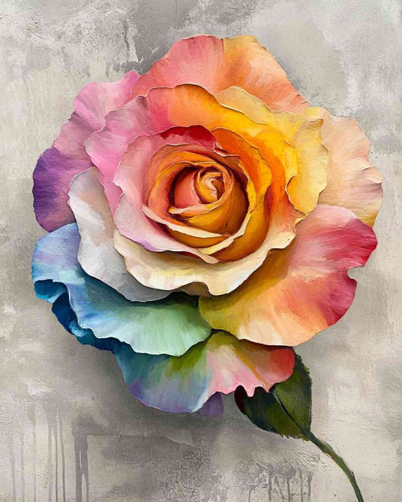 Paint by Numbers - Rainbow Rose