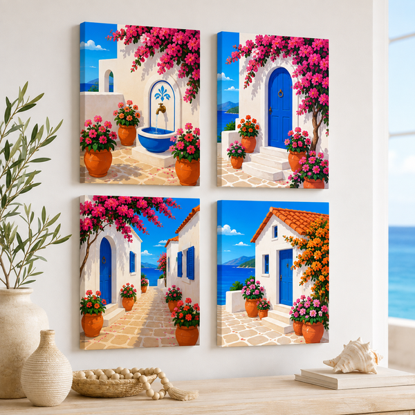 Greek summer, set of 4 - Mini paint by numbers