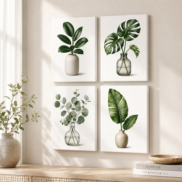 Green Harmony, set of 4 - Mini paint by numbers