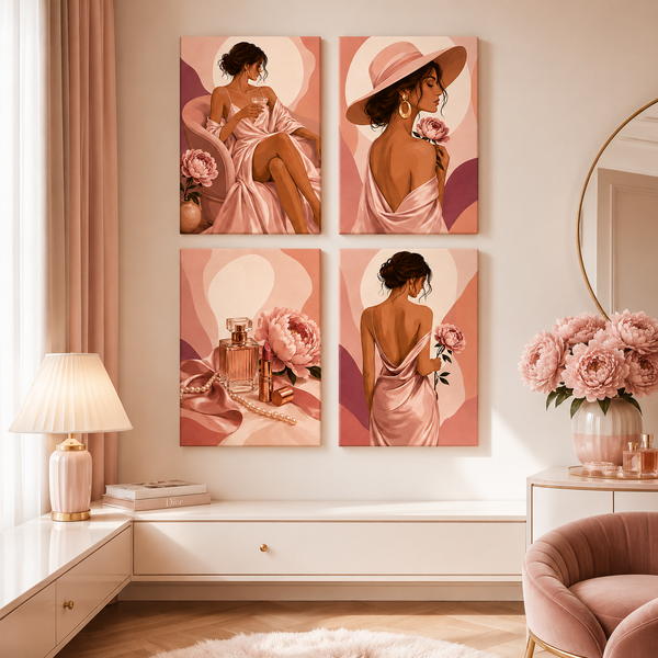 Rose Elegance, set of 4 - Mini paint by numbers