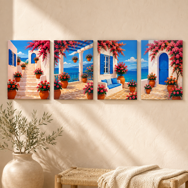 Santorini dreams, set of 4 - Mini paint by numbers