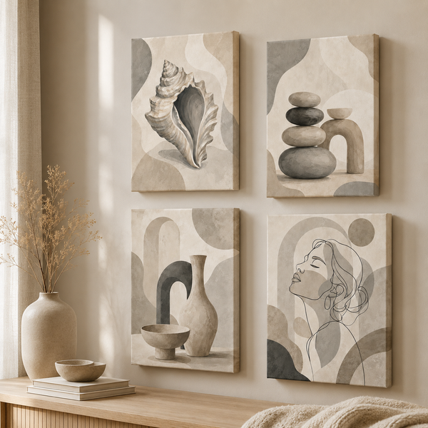 silent harmony, set of 4 - Mini paint by numbers